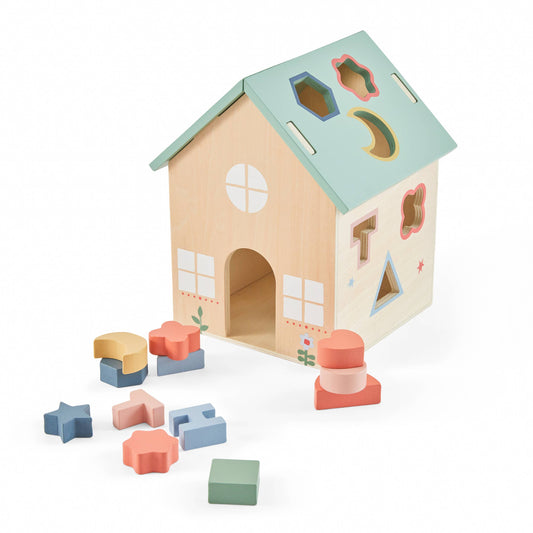 Wooden Shape Sorter House Toy