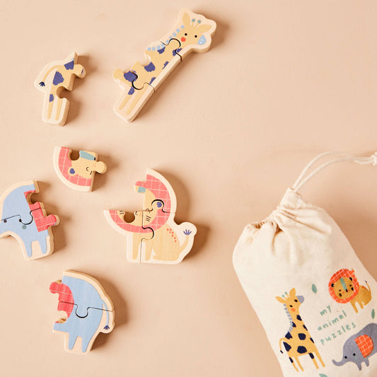Set of Wooden Safari Puzzles