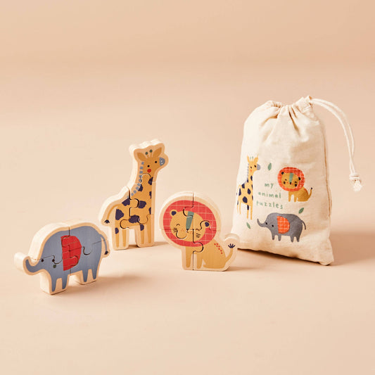 Set of Wooden Safari Puzzles