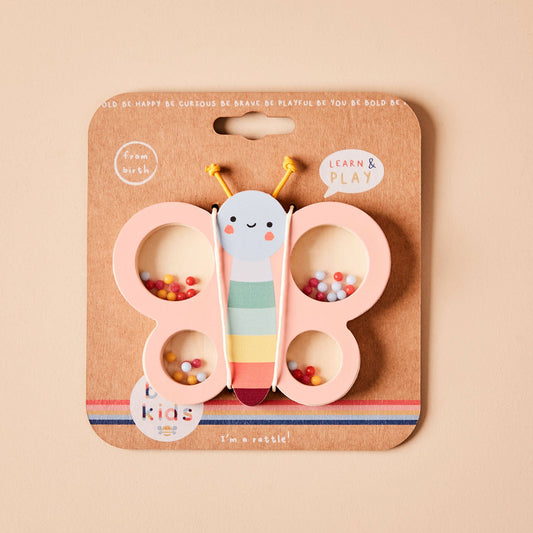 Wooden Butterfly Rattle
