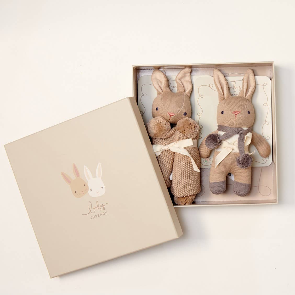 Baby Threads Taupe Gift Set - Organic Rattle & Comforter