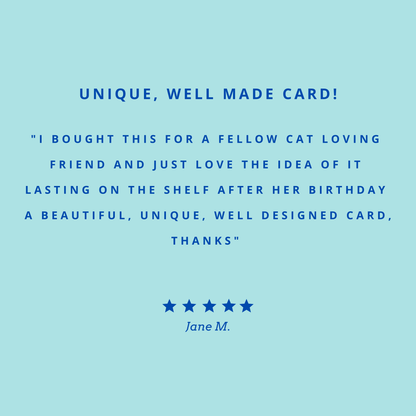Pop Out Black & White Cat Greeting Card
