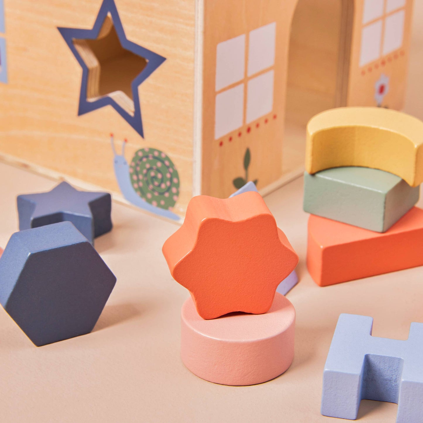 Wooden Shape Sorter House Toy